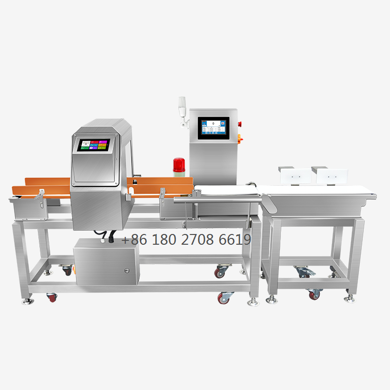 Gıda Et Sosis Dondurulmuş Breef Tavuk Gıdası Metal Dedektörü Kontrol Terazisi Entegre Kombinasyon